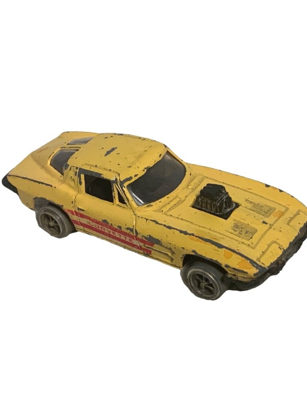 TOOTSIE TOY 1963 Yellow Chevy Corvette 5 1/4 inch Metal Plastic Vintage 1983